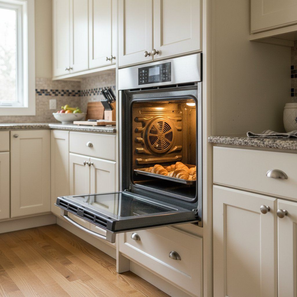 Wolf warming drawer built into a Centennial kitchen cabinetry run